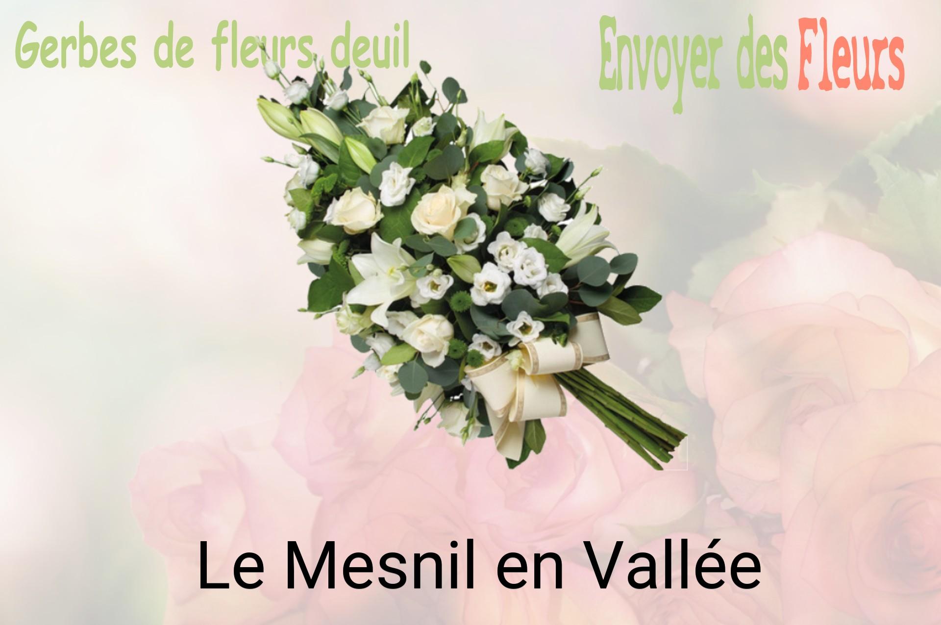 Gerbe de fleurs de deuil livrée à Le Mesnil-en-Vallée